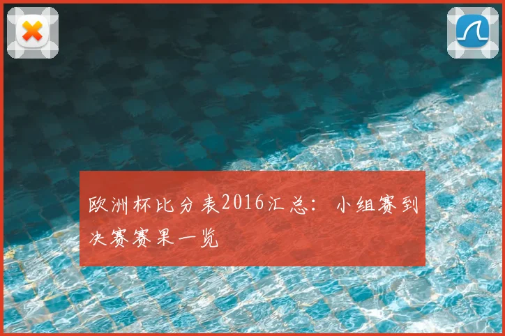 欧洲杯比分表2016汇总：小组赛到决赛赛果一览